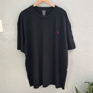 Polo by Ralph Lauren Classic Cotton Black Tee with Red Logo 2XLT Big and Tall